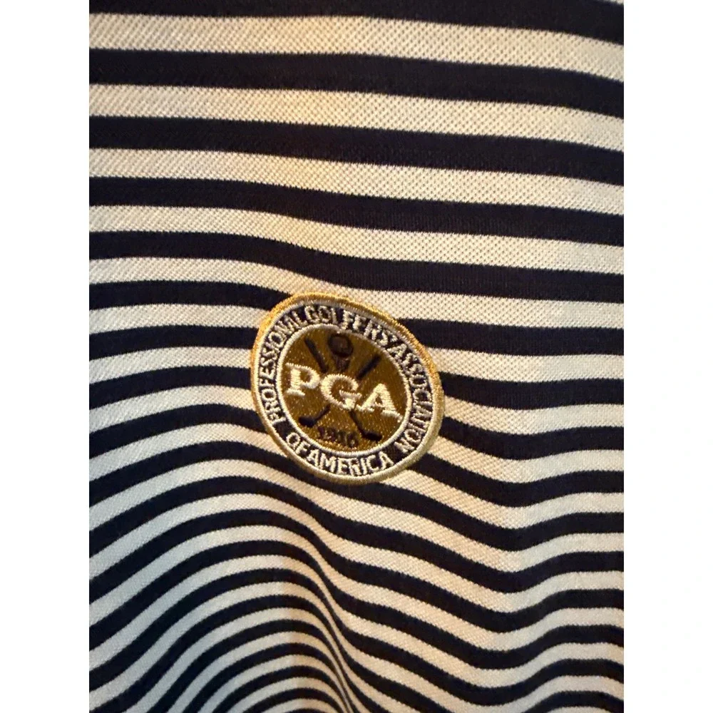 Ralph Lauren Mens XL Pro Fit PGA Golf Polo Shirt Navy White Striped Wicking